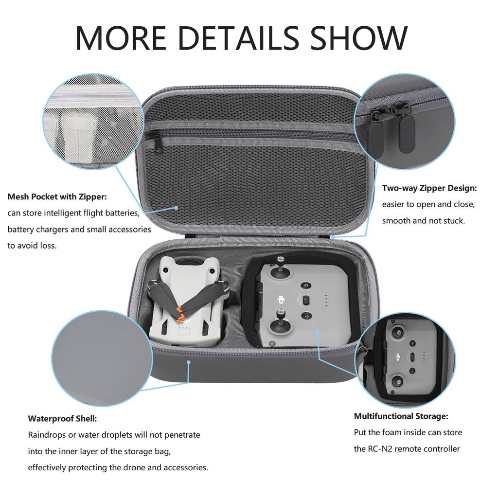 Storage Bag for DJI Mini 4 Pro -Mini 4 Pro Drone Case Hard Shell Travel Carrying Case Compatible with DJI Mini 4 Pro Accessories
