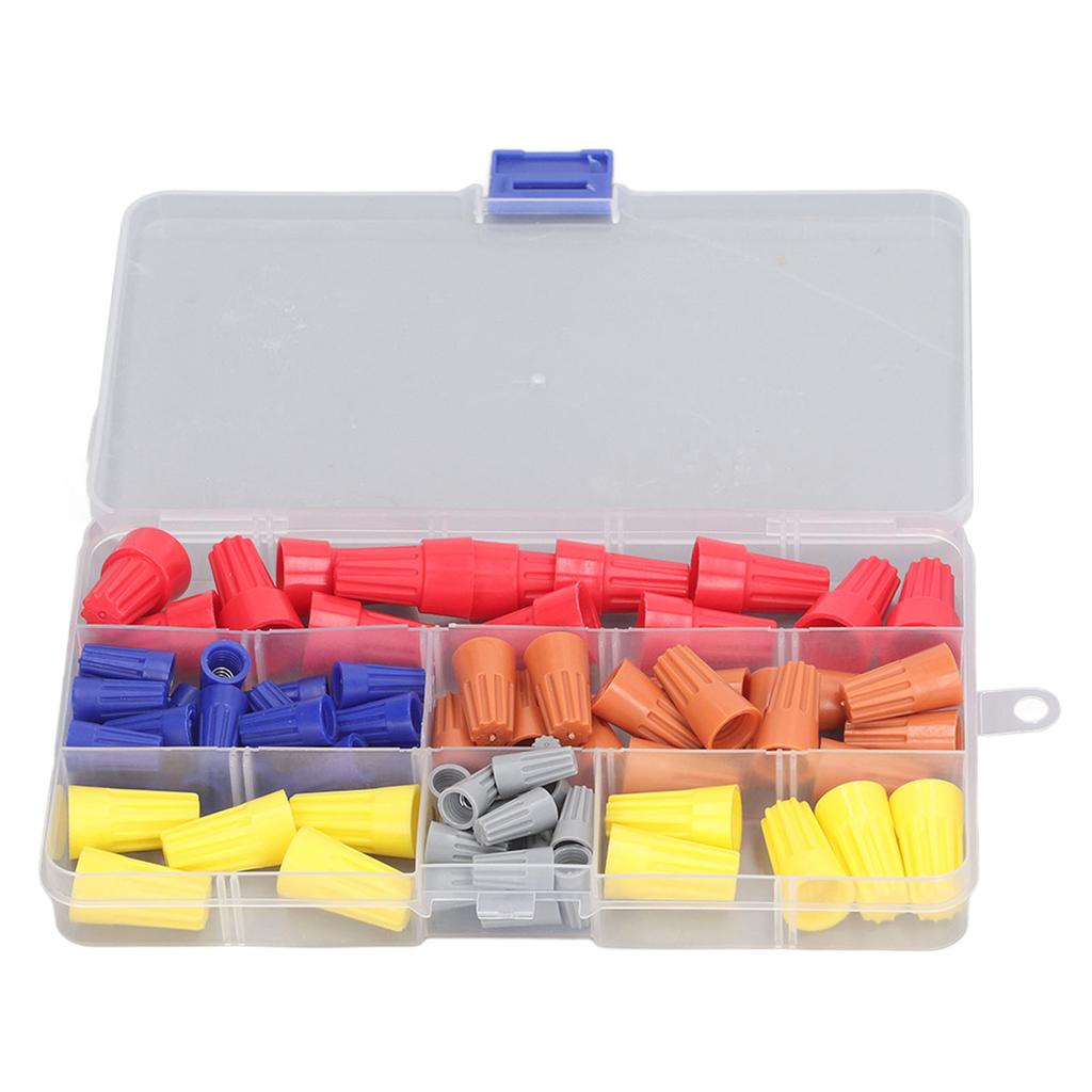 Electrical Wire Caps PVC Spring Twist End Screw On Terminals Assortment Set Kit with Storage Box