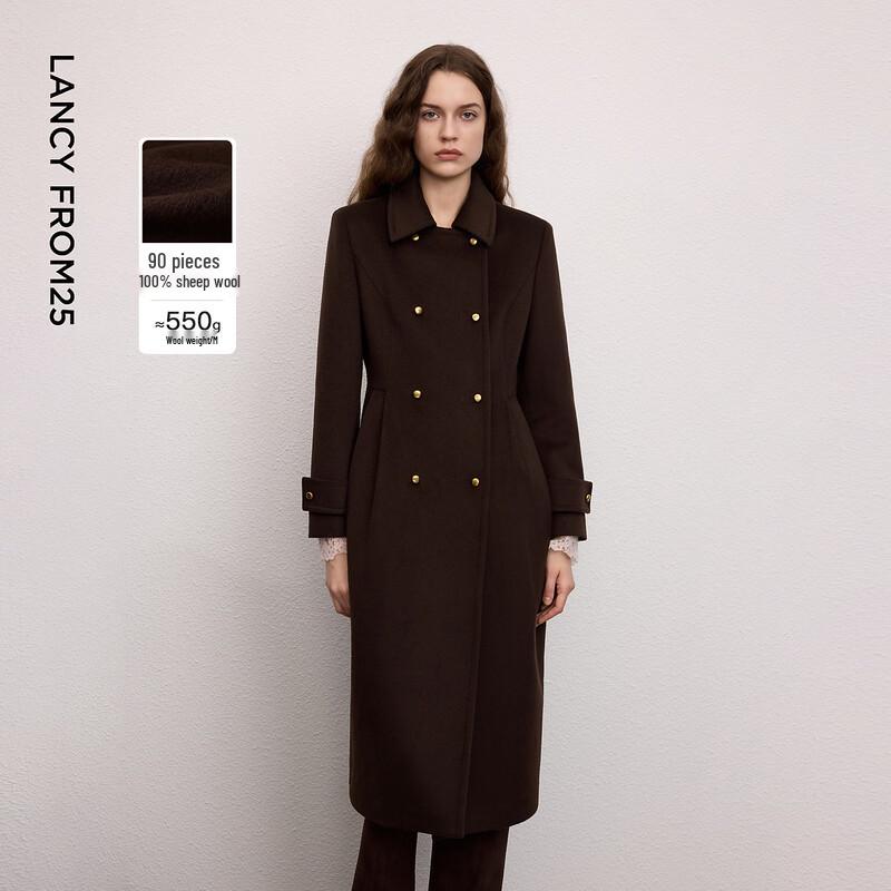 LANGZI 100% Pure Wool Tailored Winter Coat