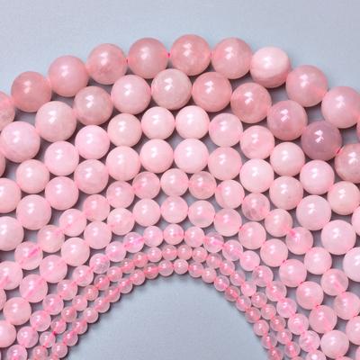 4/6/8/10/12mm 20-60pcs Round Loose Beads Random Color Pink Natural Stone for DIY Necklace Keychain Handmade Jewelry Making