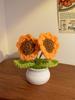 Sunflower Hand-Knitted Woolen Yarn Bouquet - Small Decorative Gift for Home
