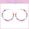 Trendy American European Style Rainbow Cshape Acrylic Earrings Women For