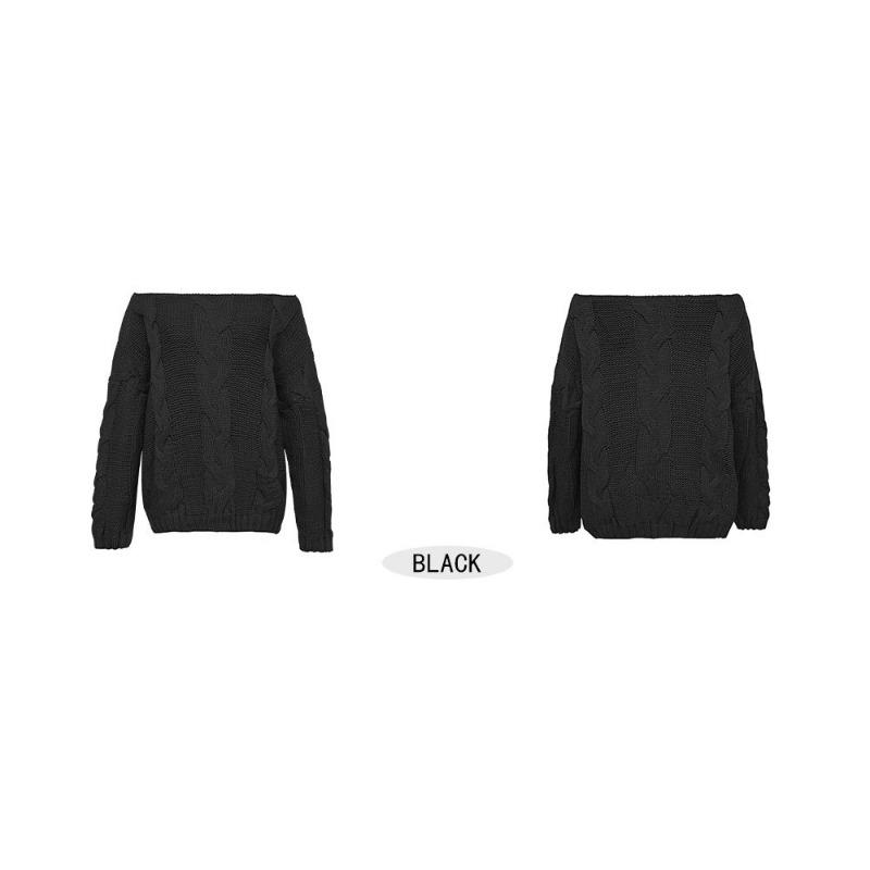 Women S Loose Fit Long Sleeve Knit Sweater Crew Neck Casual Pullover