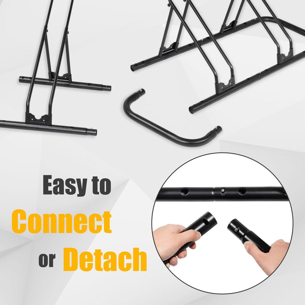 CyclingDeal Bicycle Floor Parking Rack Stand for Mountain MTB Road Bikes Indoor Home Garage Storage Adjustable 3 Bikes - - -