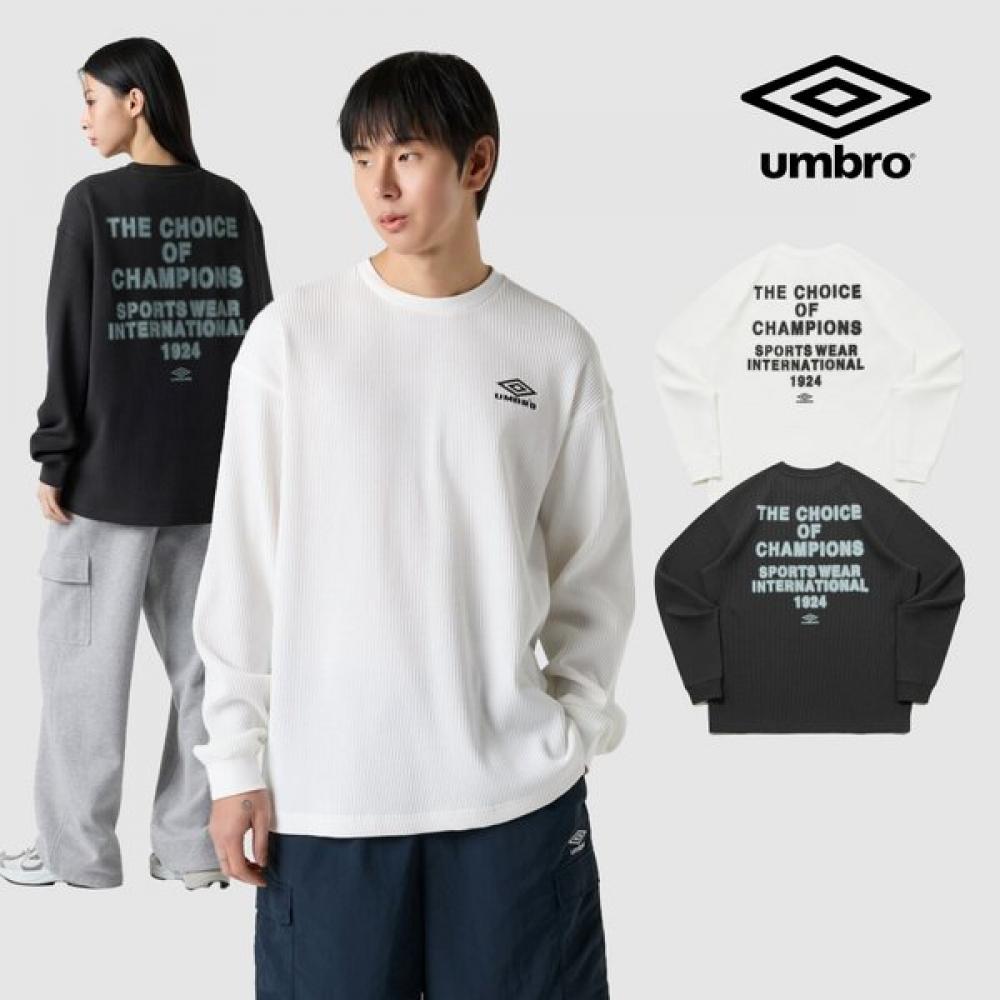 Umbro Long Sleeve Waffle T shirT Ur121crl21 charcoal/90