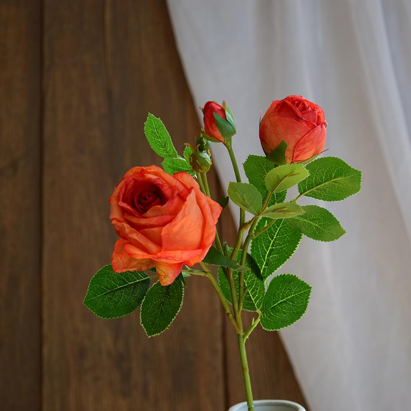Luxury Xuanya Silk Rose Artificial Flowers - 3 Heads for Home Decor, Weddings, or Photography