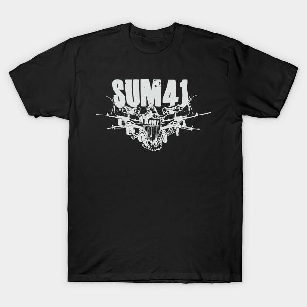 

Men Black Print T-shirt The Sum 41 No-Cut Transfer Paper Print Cotton Tshirt 3XL