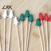 Disposable Fruit Skewers 100PCS Cocktail Picks, Christmas Tree Top Decor, Party Accessories Bamboo Skewers, for Appetizer Cake Decoration Sandwich