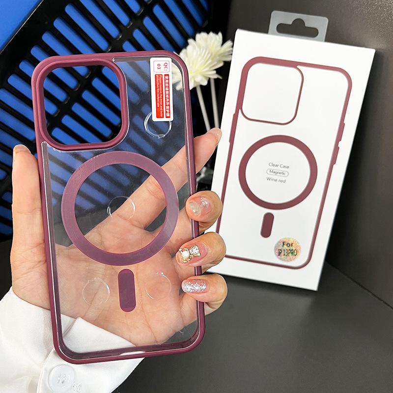 Apple 16 Pro Magnetic Anti-Drop Skin-Feel Acrylic Case for iPhone 15