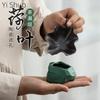 Japanese Style Coarse Pottery Lotus Leaf Tea Strainer Sets of Ceramic Filter Holes Tea Strainer Kung Fu Tea Ceremony Utensil