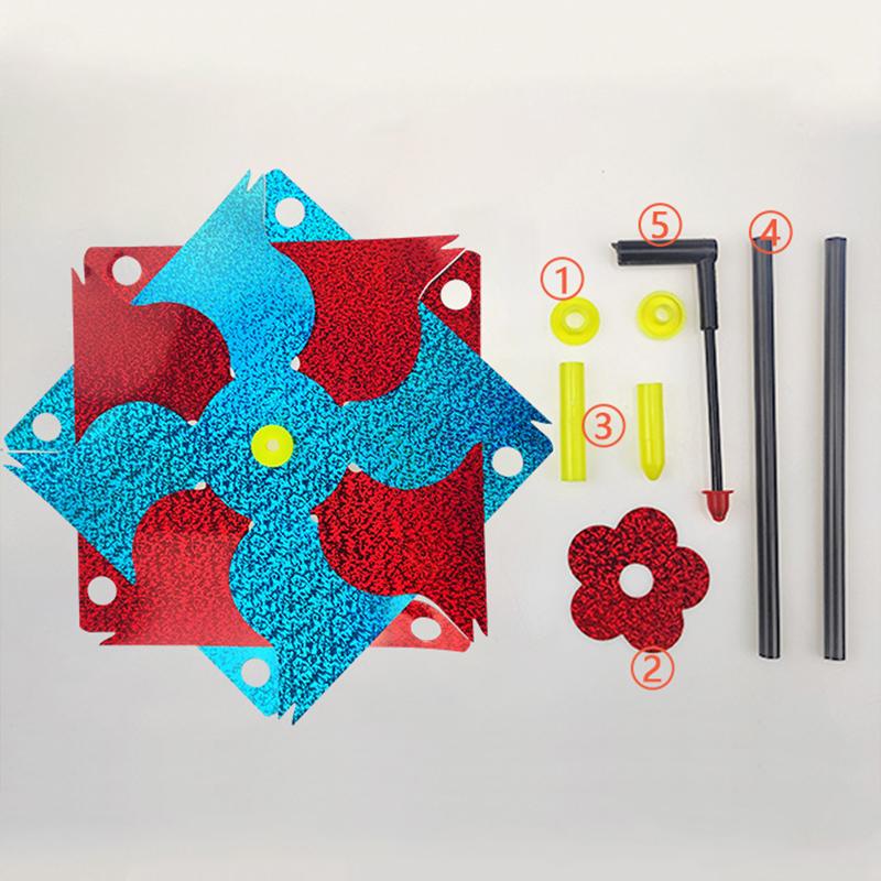 Sparkling Reflective Bird Repeller Pinwheels - Outdoor Wind Spinner Scarecrow for Garden, Lawn, Yard & Farm, Scares Birds Away