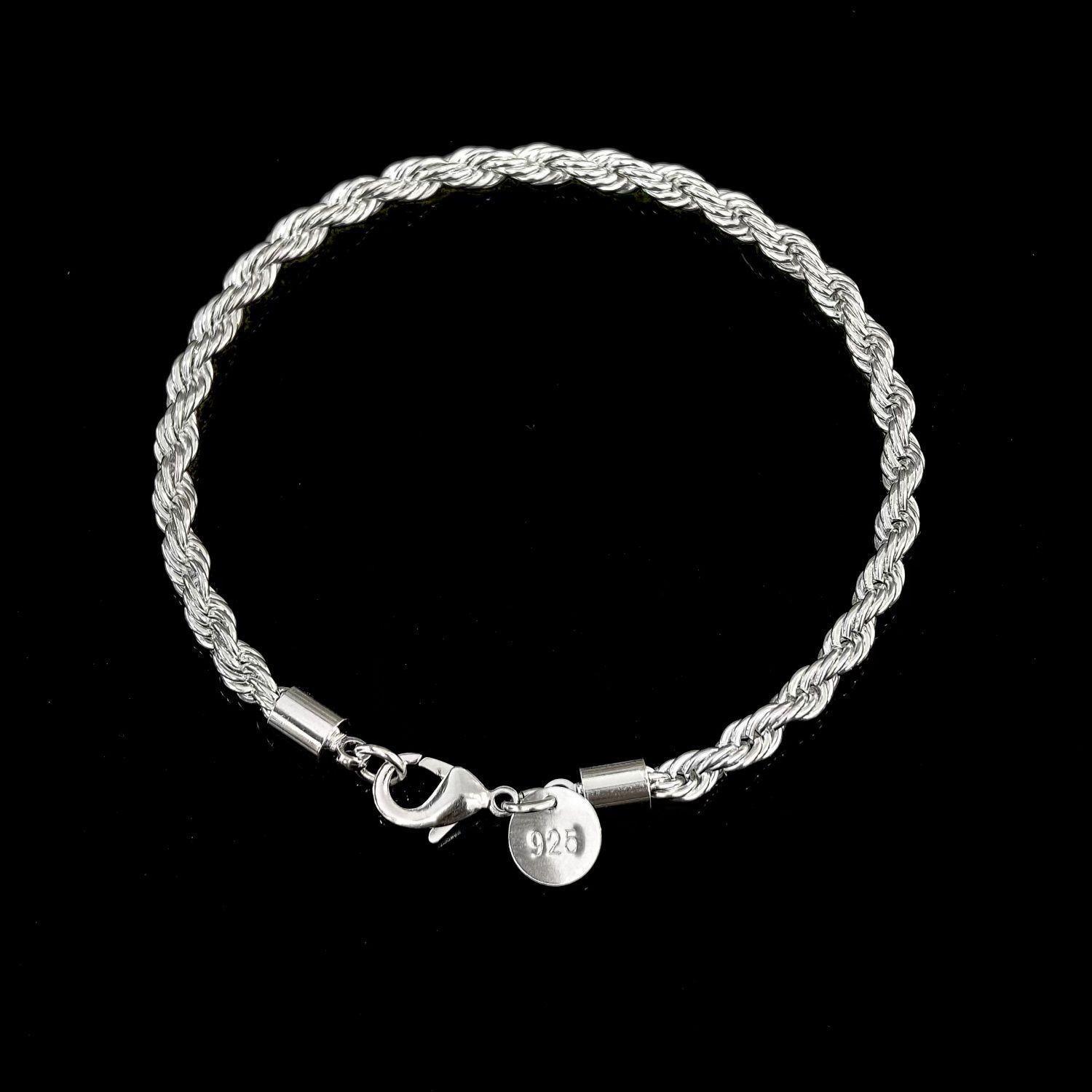 

Европейская и американская мода Гальванизированное стерлинговое серебро Плетеное колье-веревка для мужчин и женщин – Доступно несколько размеров