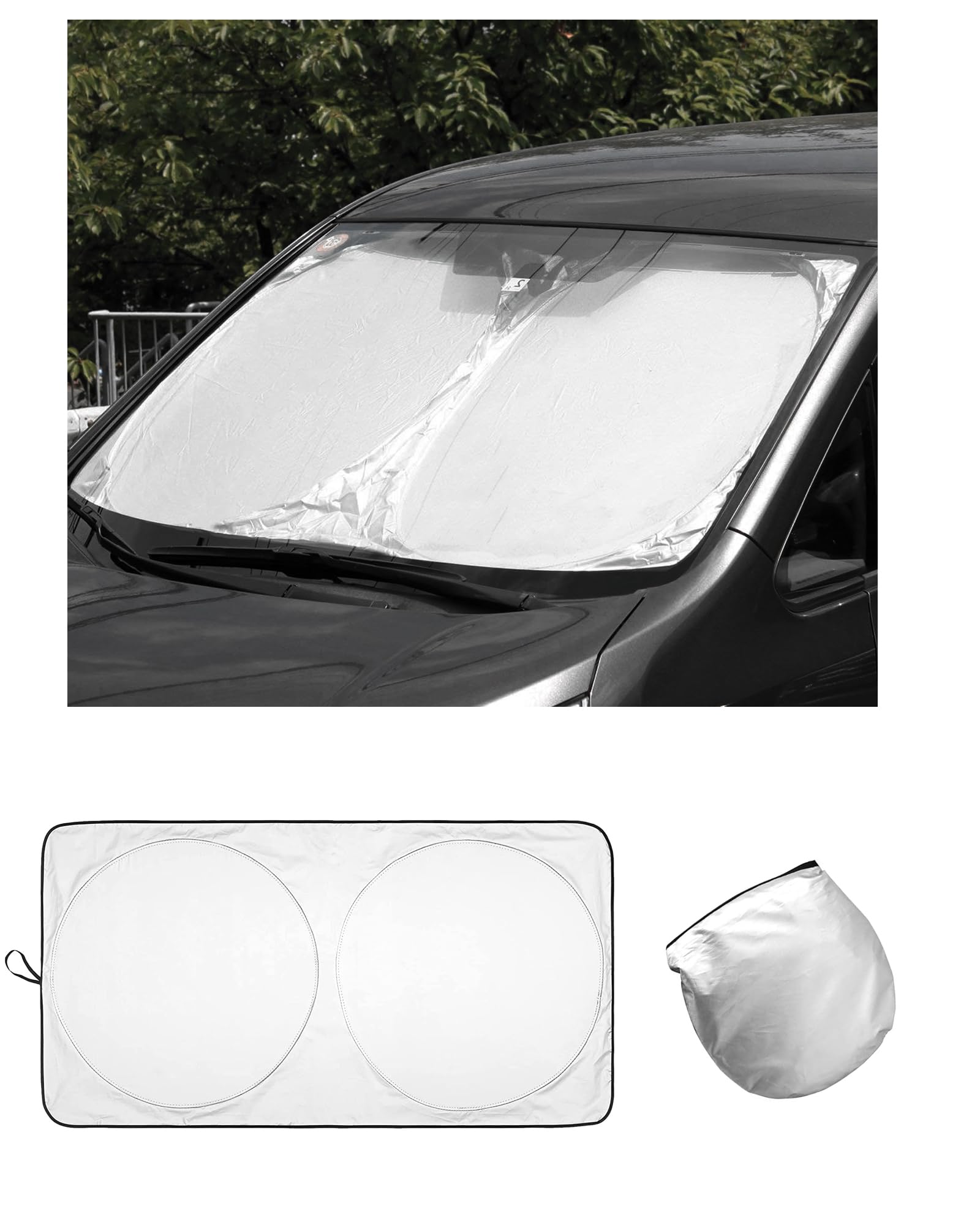 

Car Front Sunshade for Fiat 500/500C (H28.1~) and Abarth 595 (H29.2~) - Windshield Sunshade, Sunshade Curtain, UV Protection, Sun Protection