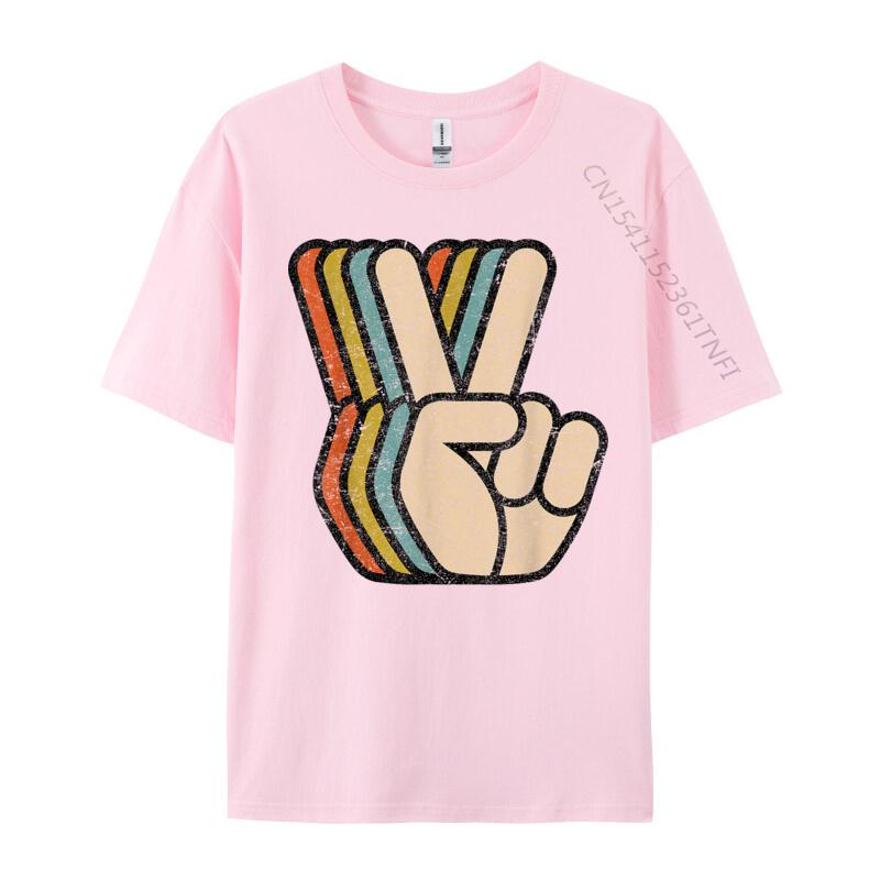 Retro Peace Sign V Fingers Vintage Prevalent Young T Shirts Customized Tees Pure Cotton O-Neck Design Sweatshirts