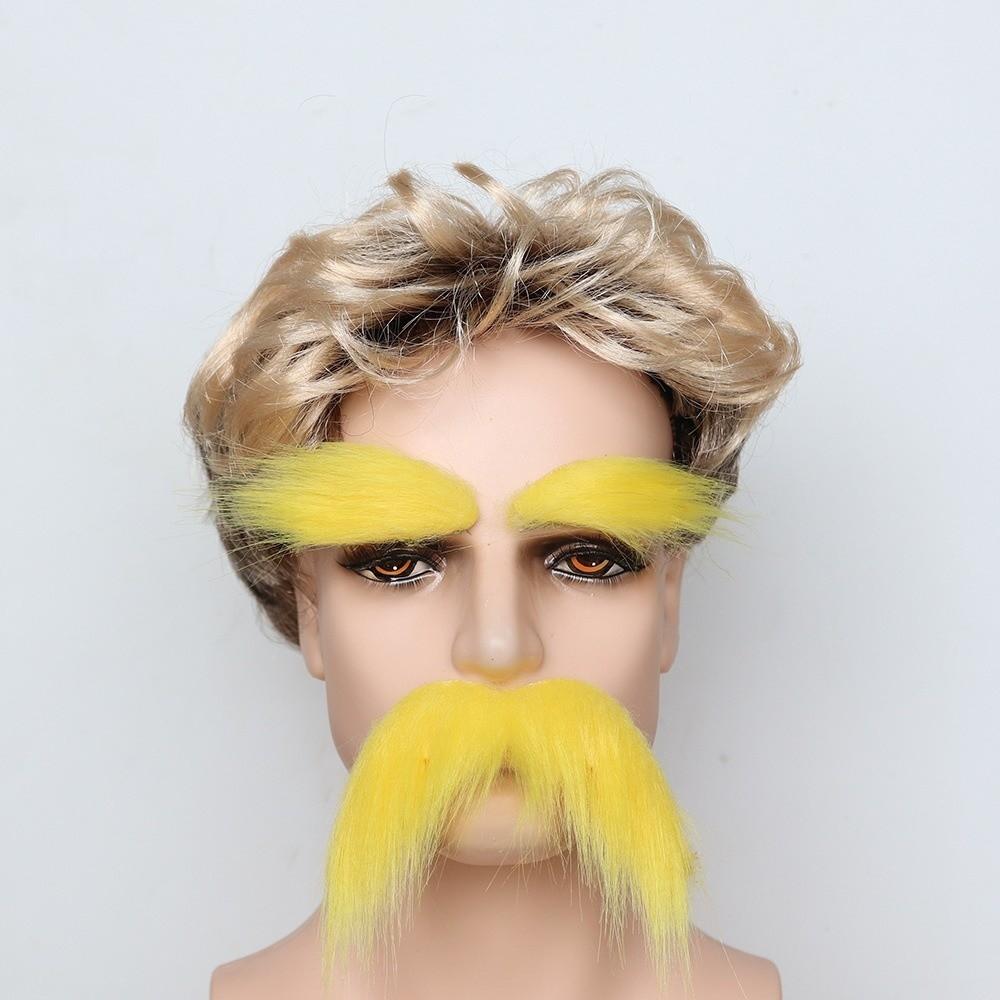 Self-Adhesive Fake Beard Set Hairy Facial Hair Props Novelty Eyebrow Mustache Set  Christmas Party