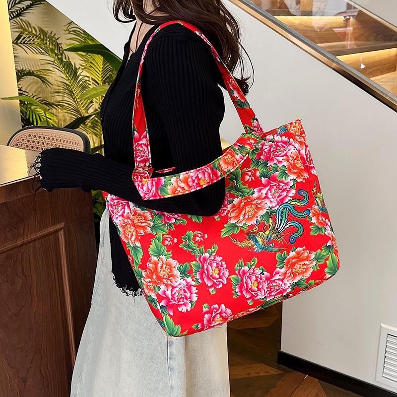 Retro Fashion Big Flower Guochao Women's Bags New Casual Versatile Handbags Women's Bags