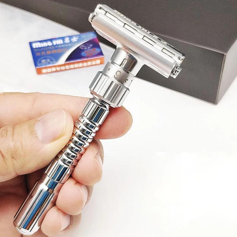 New Adjustable Safety Razor Mens Classic Folding Shaving Shaver Tainless Steel Manual Nose Hair Trimmer Barber Shaving Tools