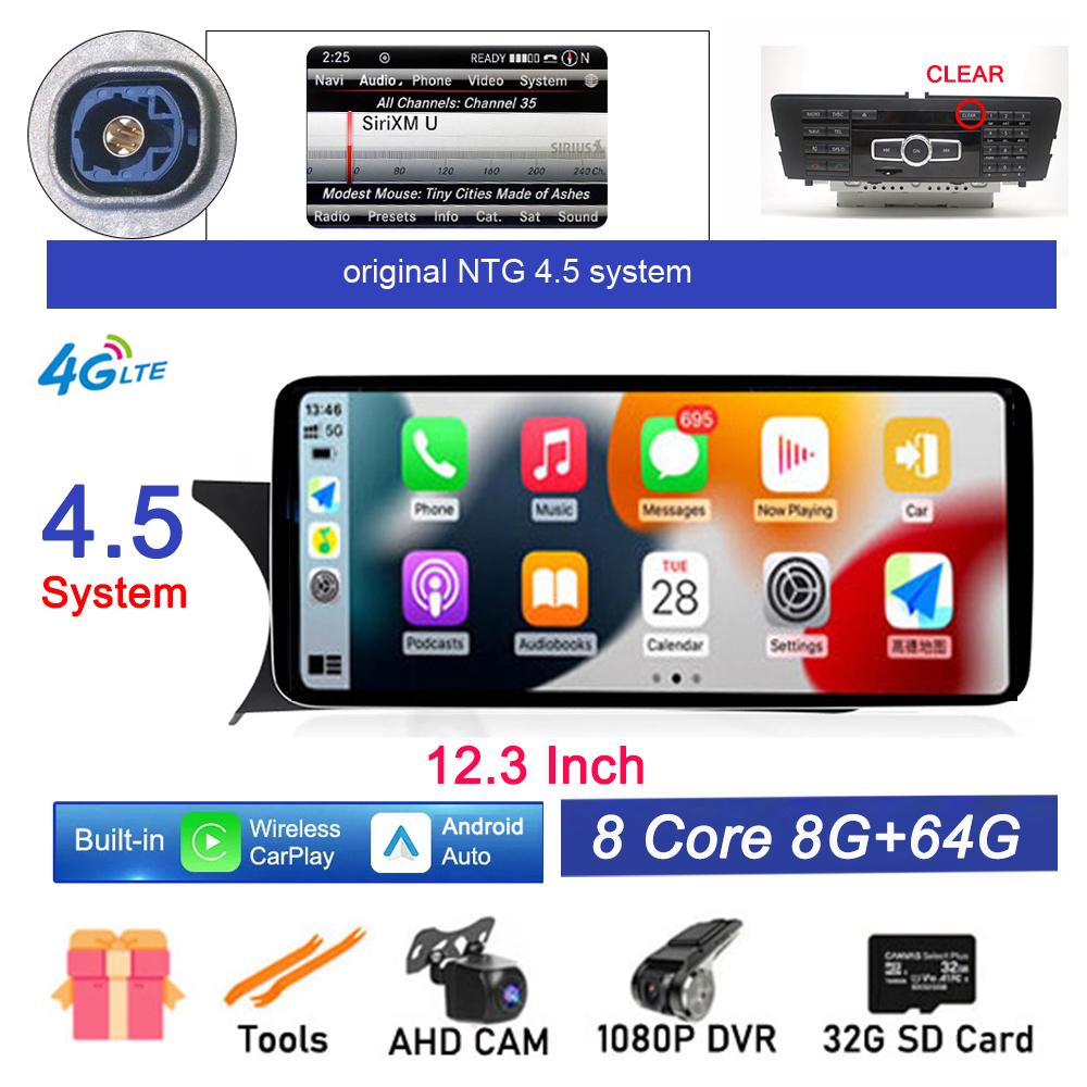 12.3 Inch IPS Screen Android 14 For Mercedes Benz C Grade W204 2011 - 2014 NTG 4.5 System Car Video Radio Stereo GPS Navigation