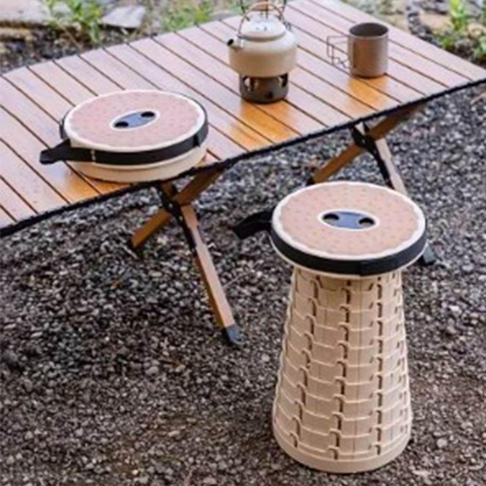 Soft Rubber Seats Telescoping  Folding Stool Collapsible Foldable Retractable Stool  Adult