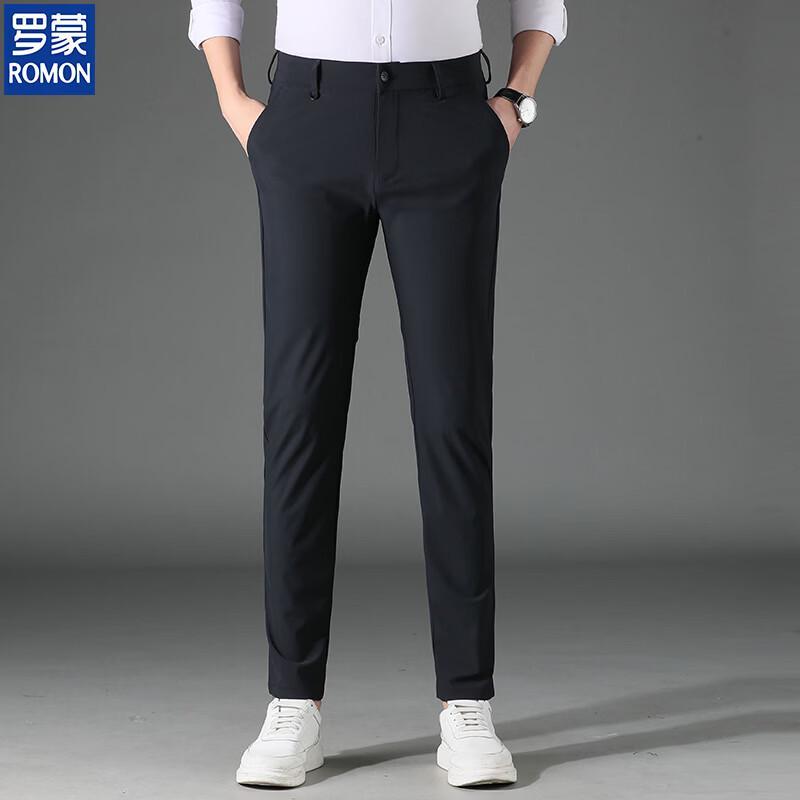 ROMON Men s Ice Silk Slim Fit Business Casual Pants 32