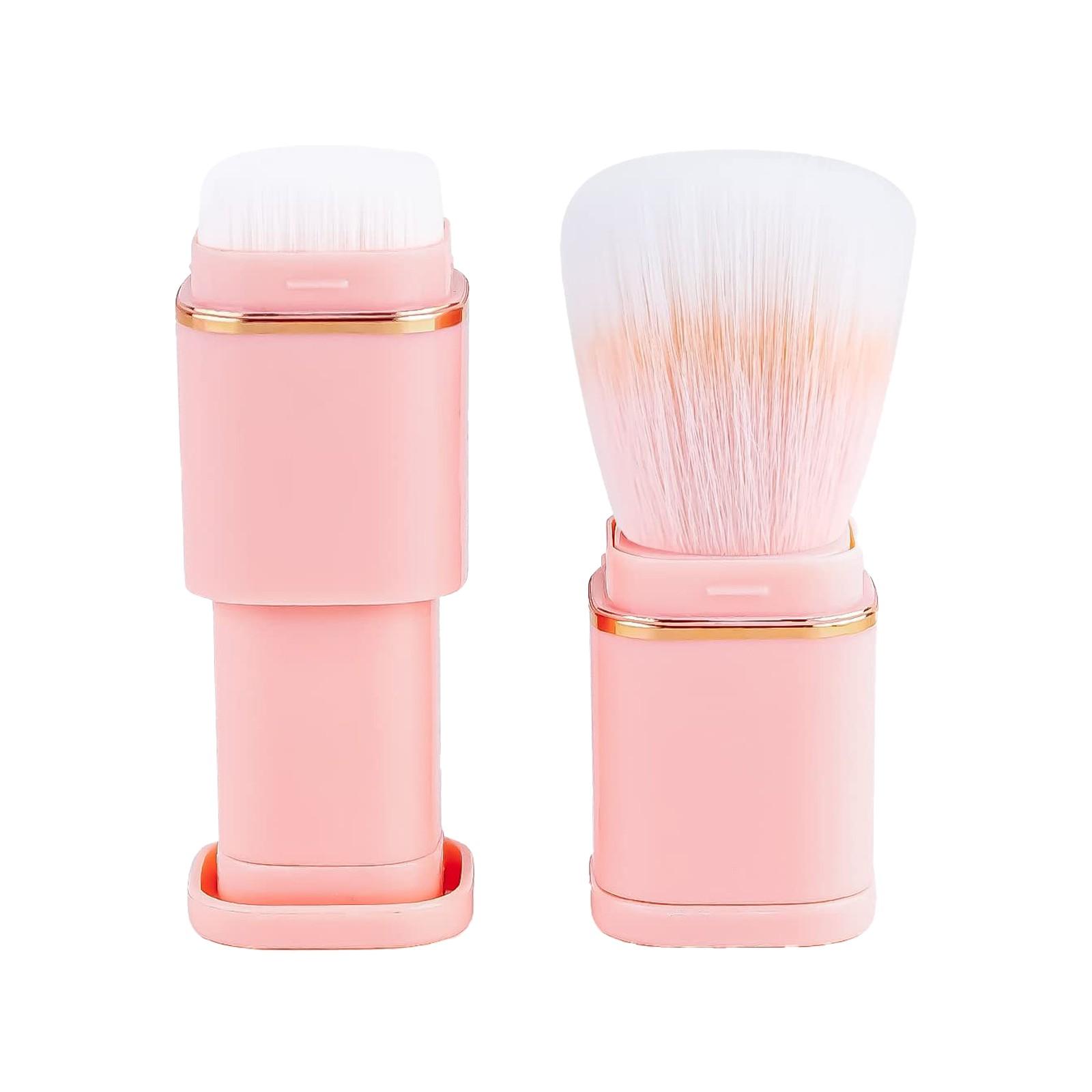 

Дорожный размер, выдвижная портативная кисть для макияжа, помада для укладки, кисть премиум-класса, кисть для румян, кисть для растушевки, кисть для лица One Size розовый