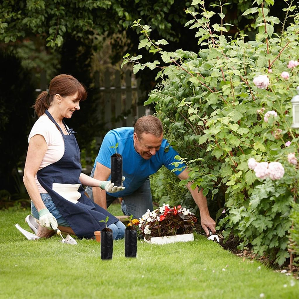 100pcs Plastic Nursery Bags for Gardening Lightweight Planting Pouches Excellent Water Permeability for Fruits Vegetables and Flowers