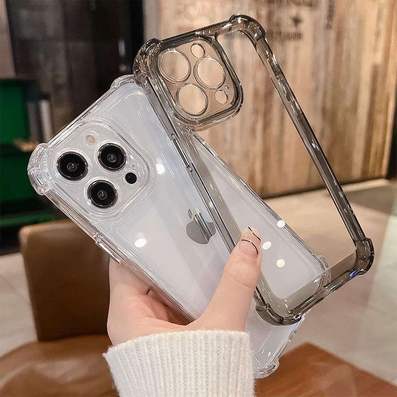 Acrylic Airbag Corner Shell with 12 Spaces for iPhone 14 Pro/15 Plus Anti-Fall Case