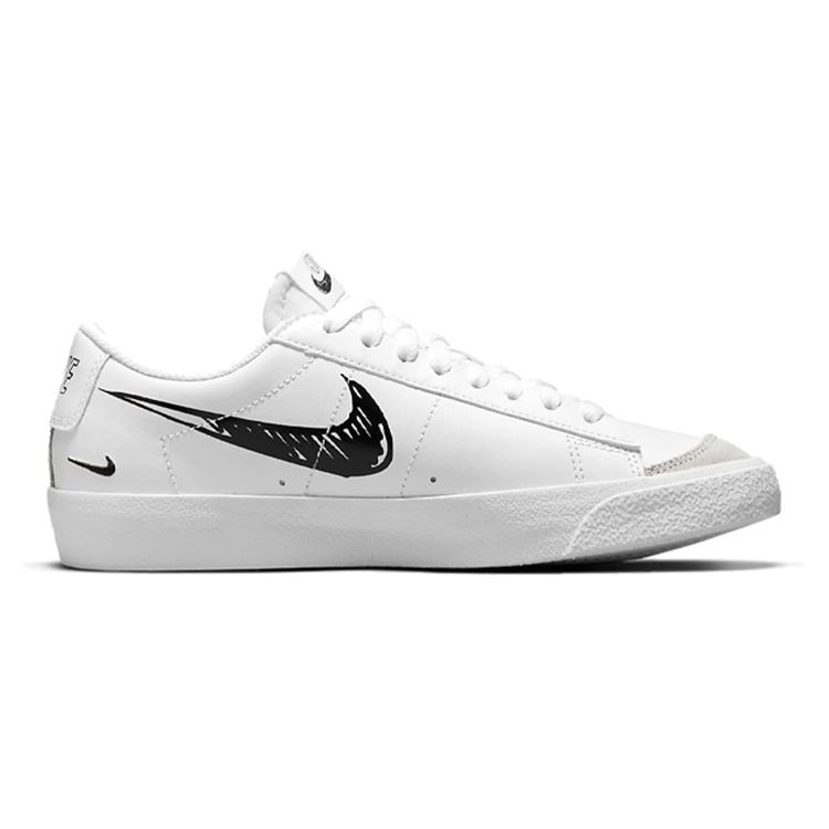 Nike Blazer Low 77 GS Sketch - White Black Kids Sneakers Pure-Platinum DM7819-100