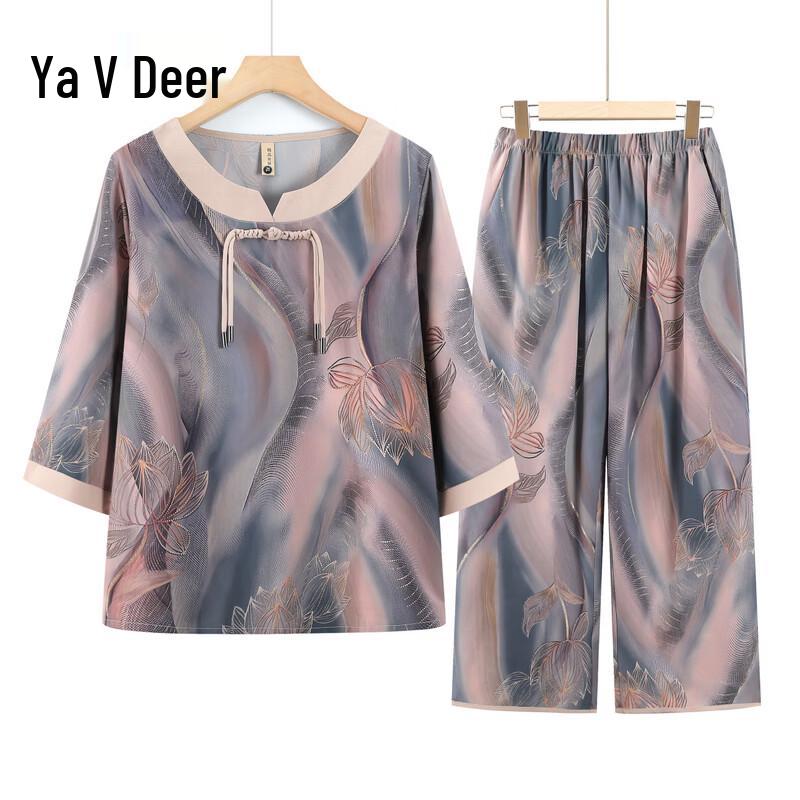 Yalu 2026 Women s Ice Silk Short-Sleeve T-Shirt Set 2XL