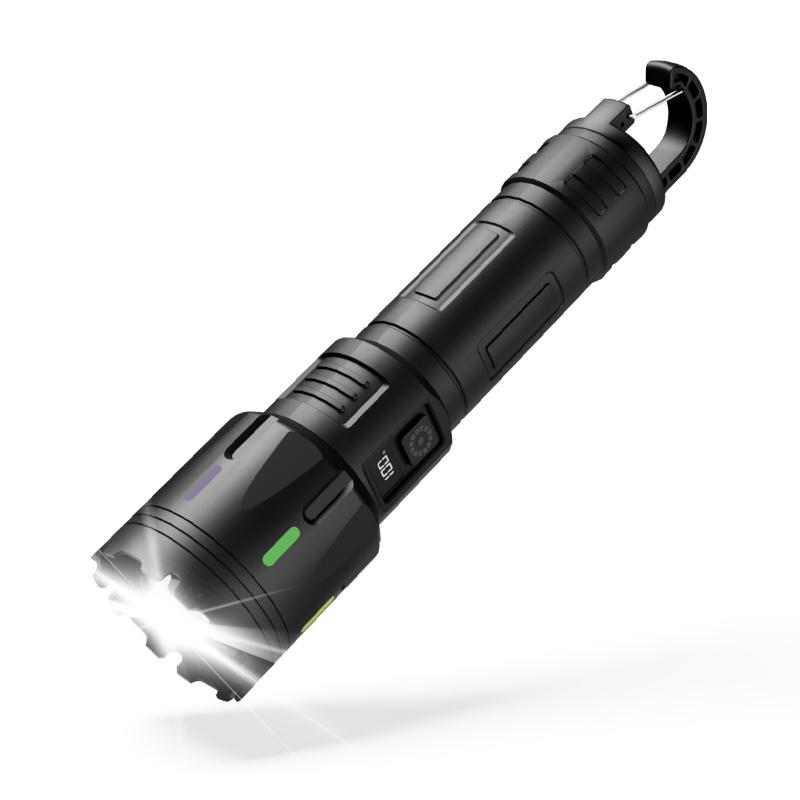 High Strong Power Led Flashlights Emergency Spotlights Telescopic Zoom Built-in Battery USB Rechargeable Camping Torch