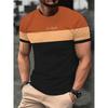 Summer Round Neck 3D Line Logo Print Top Fashionable Casual Short Sleeved Men's T-shirts