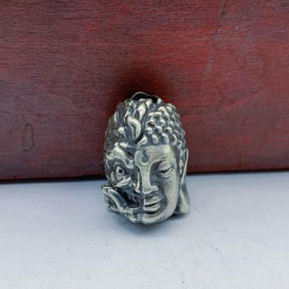 Handmade Sculpture Brass Bead Charms DIY Jewelry Accessories Skull Head Retro Pendant Bracelet Lanyard Pendant EDC Outdoor Tool