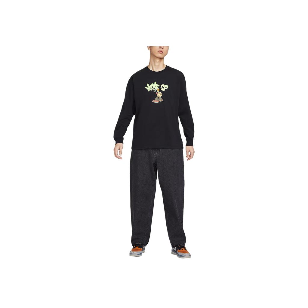 Nike SB FW25 Letter Comfortable Simple Skateboard Long Sleeve T-Shirt Men Tops II5313-010