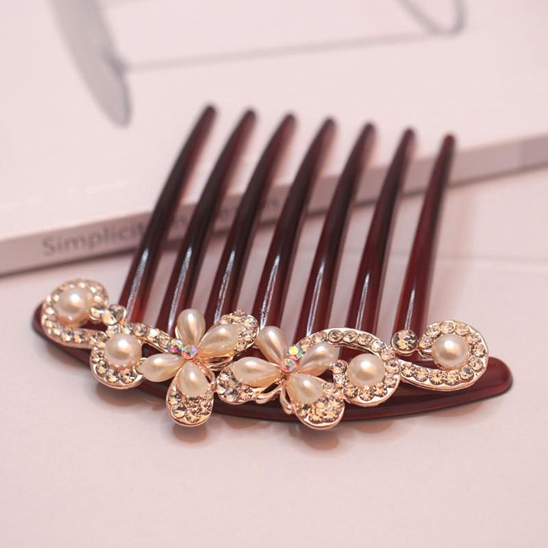 Small Size 7 Teeth Insert Comb Clip Women Hair Styling Hairpins Women Headwear Jewelry Bangs Broken Hair Comb Clip Girls Gifts
