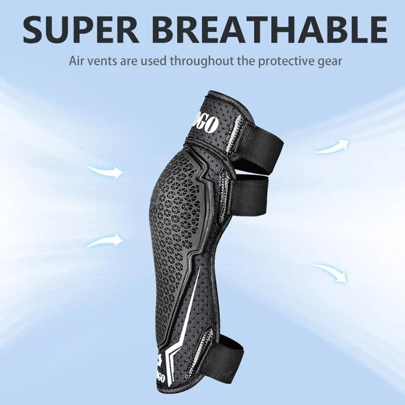 Ginocchiere Traspiranti in Rete per Moto per la Guida Estiva - Protezioni Regolabili con Design Ammortizzante, Leggere e Ventilate