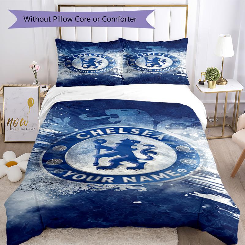 Chelsea Fc Football Player Personalized Text Bed CoverBed Design for Living Rooms Breathable Duvet Cover Home Decor Gift for Festivals