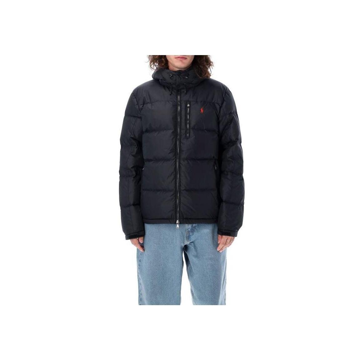 

Polo Ralph Lauren Solid Logo Вышитый Молния Капюшон Длинный Рукав Пуховик Мужские куртки Черный 23A710810936N-001 XL