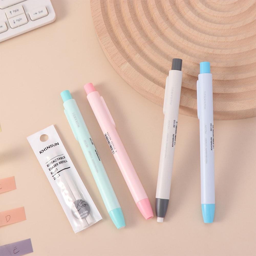 Pen Style Retractable Eraser Efficient Pencil Rubber New Design Press Pencil Eraser Student