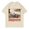 Fun Ibuprofen Cat Meme Print T-Shirt for Women Stylish and Cute Short-Sleeved T-Shirt Summer Casual Women's T-Shirt
