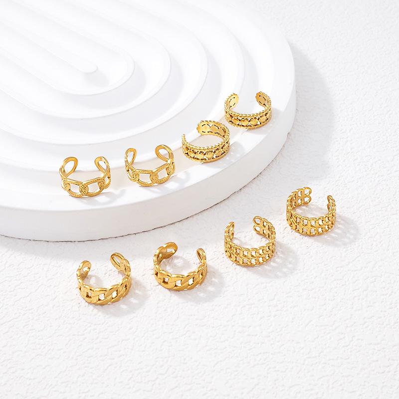 European Luxury Titanium Steel No-Pierce Ear Cuff for Women - High-End Fashion Open Hoop Earring