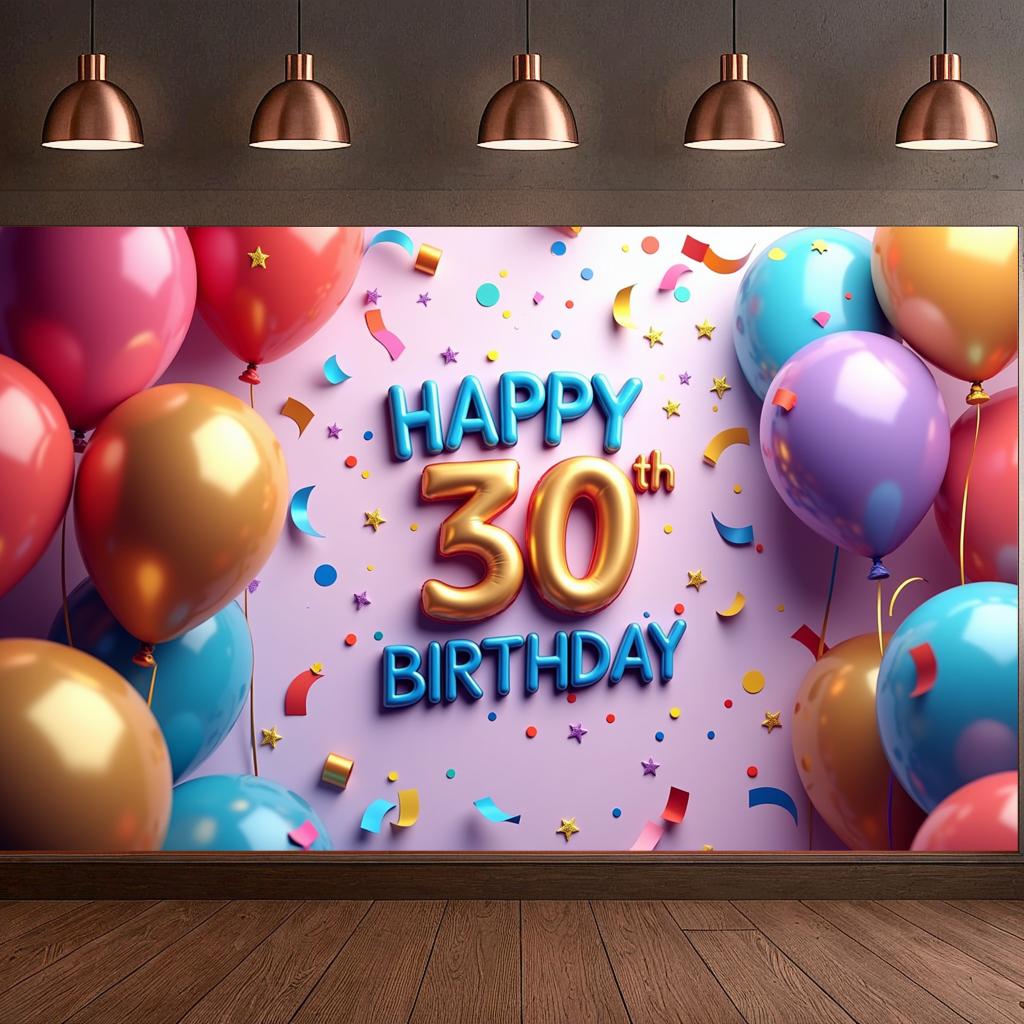 Party Decorations Colorful Photography Background Anniversary Supplies 30th Birthday Backdrop For Birthday Anniversary Party