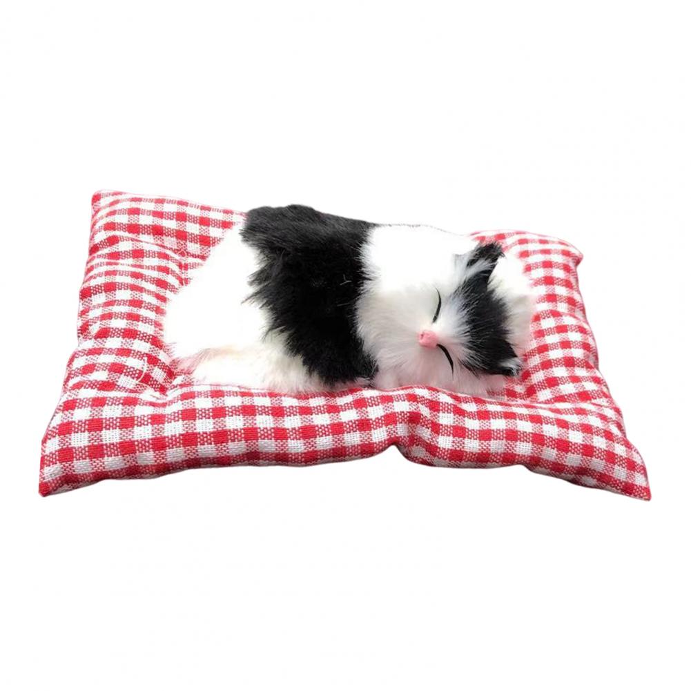 Simulated Sleeping Cat Sleeping Cat Ornament Plush Sleeping Cat Doll with Bamboo Charcoal Mat for Home Car Decor Odor for Office