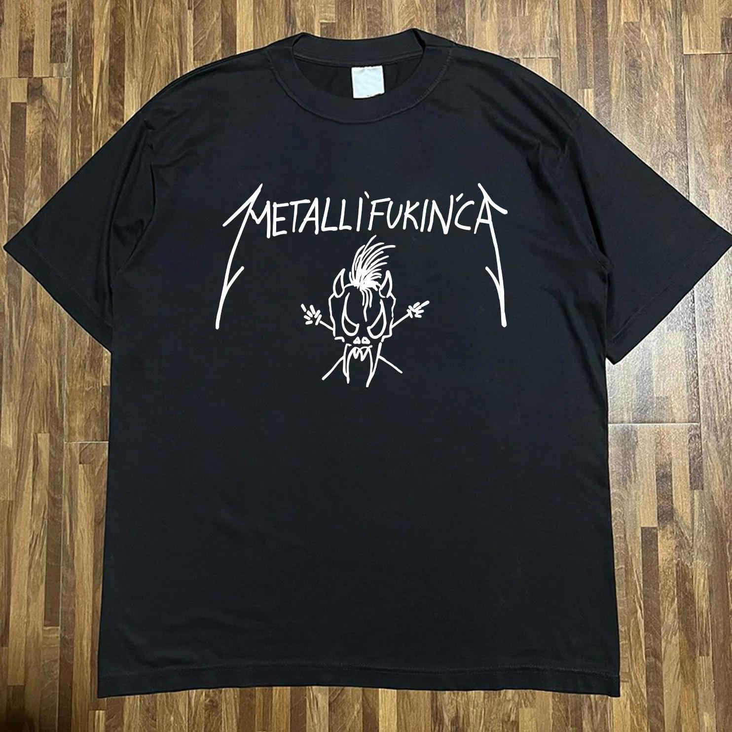 

ZX ФУТБОЛКА Олдскул Винтаж Винтаж Мужские и Женские Футболки с Коротким Рукавом От Metallica Свободные Топы Дышащая Футболка 4XL