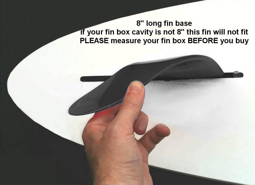 3" Center Fin (Soft Flex) Safety Flex Soft Fin for Longboard, SUP, AirSUP, River Rafting (Black (Screwless))