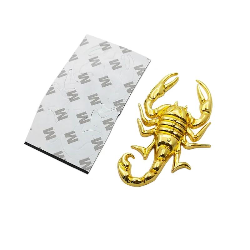 1pc Silver Gold 3D Car Metal Scorpion Stickers Adhesive Badge Emblem Logo Decal for Motorcycle  Cars Acessories Decoration
