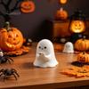 Halloween Desk Decorations 3D Printed Ghost Figurine, Cute Spooky Resin Statue, Funny Desktop Tray Decorative for Scenes Decor, Tabletop Centerpiece