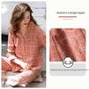 Ladies' 100% Cotton Long Sleeve Pajama Set Spring/autumn Thin Style Winter Warm Homewear Suit