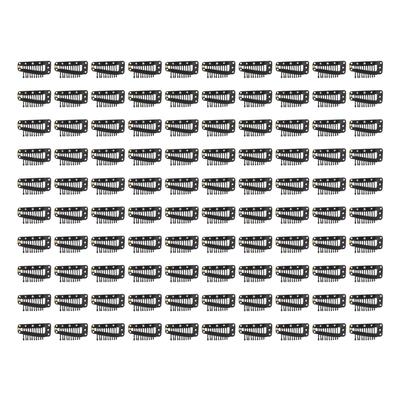100pcs Hair Extension Clips Multipurpose 38mm 10 Teeth Wig Clips for Hair Extensions DIY Black