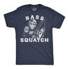 Mens Funny T Shirts Bass Squatch Sarcastic Bigfoot Fishing Graphic Novelty Tee