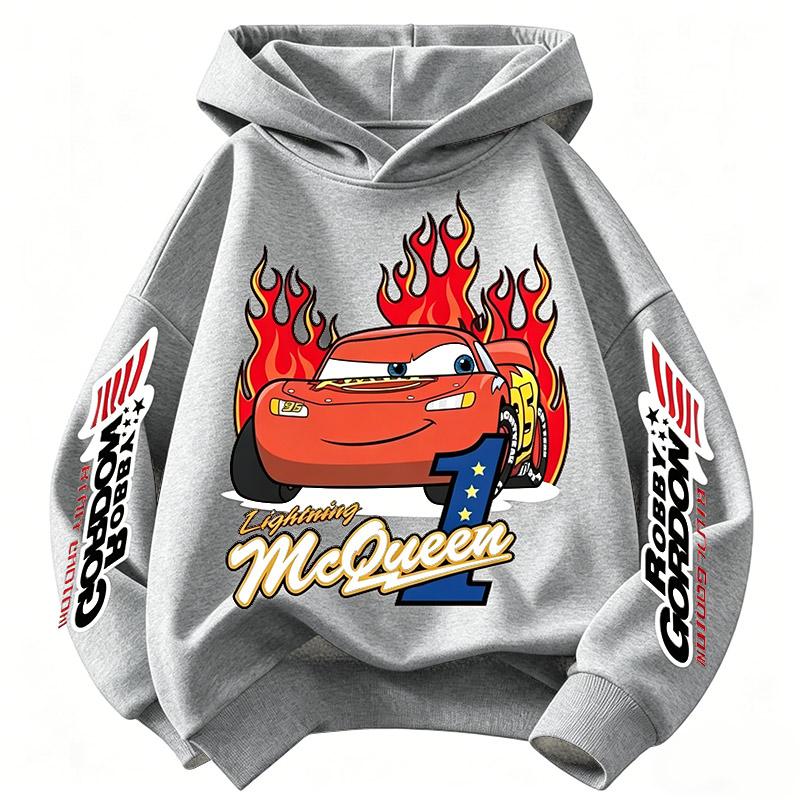 2026 Car Fun Printed McQueen Kids Boys Girls Hooded Sweatshirt Fall Winter Casual Warm Student Hoodie